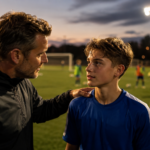 Trainer gibt Jugendspieler Werte mit